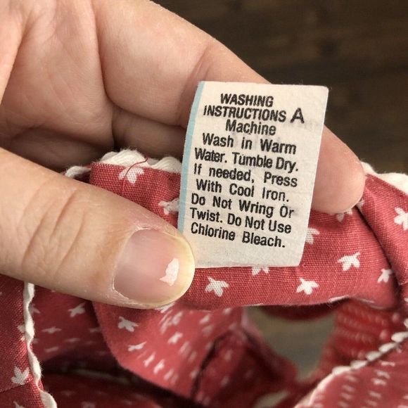 Vintage Girls Pinafore Circle Dress 18 Months Polka Dot Floral Button Tie Waist - Picture 12 of 12